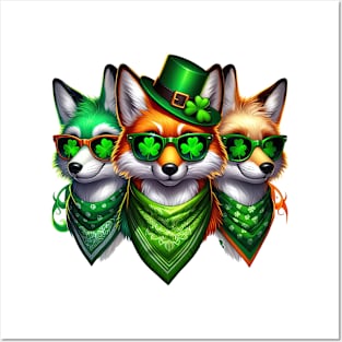 St Patricks Day Trio of Foxes Posters and Art